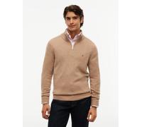 Tommy Hilfiger - Reißverschluss-Pullover aus reiner Lammwolle braun - Gr. - XXL