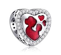 LaMenars Charms Love You MOM Dangle 925 Sterling Silber Anhänger Perlen mit Zirkonia Passend für Europa Charms Armbänder, Weihnachtsgeschenke für Frauen Mädchen Armband und Halskette