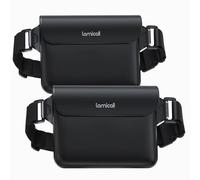 Lamicall wasserdichte Tasche, Wasserfester Beutel - [2 Stück] wasserdichte Bauchtasche mit einstellbarem Band, IPX8 Waterproof Bag für Wassersport, Schwimmen, Strand, Bootsfahrten - Schwarz