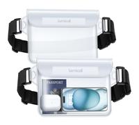 Lamicall wasserdichte Tasche, wasserfester Beutel - [2 Stück] wasserdichte Bauchtasche mit einstellbarem Band, IPX8 Waterproof Bag für Wassersport, Strand, Schwimmen, Bootsfahrten - Transparent