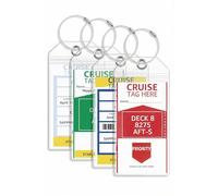 Lammcou Kofferanhänger für Kreuzfahrten, XXL Mein Schiff Cruise Luggage Tag, Gepäckanhänger Set für Aida MSC Costa, Durchsichtig Schiffsreise Koffer Anhänger mit Schlüsselband (4 Pack, 19 * 11cm)