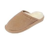 Lammfell Hausschuhe Frau Holle Premium Damen Fellschuhe aus 100% Merino Schaffell Größe EUR 38, Farbe Beige/Weiß