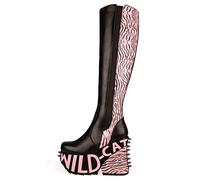 LAMODA Damen Ride The Wave Knee High Boot, Black Pu, 36 EU