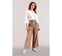 l'amour est bleu Weite Bundfaltenhose aus Tencel camel S