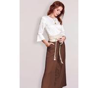 l'amour est bleu Weite Bundfaltenhose aus Tencel chocolate XS