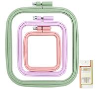 LAMXD 3 Größen,rechteckige stickrahmen,stickrahmen eckig,bunter Stickrahmen, stabiles Modell, stickrahmen rechteckig, stickrahmen quadratisch, Kreuzstichrahmen, Nähwerkzeug für Kunsthandwerk