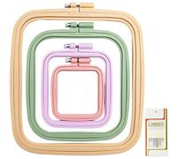 LAMXD 4 Größen Rechteckiger Stickrahmen, Bunter Eckiger Und Quadratischer Kreuzstichrahmen, Stabiles Modell, Nähwerkzeug Für Kunsthandwerk