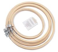 LAMXD 4 Größen runder Stickrahmen Set,kreuzstich ring,bambus stickrahmen,Bambus Kreis Kreuzstich Hoop Ringe für DIY Handwerk Nähen