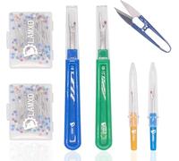 LAMXD 4 Stück Nähen Nahttrenner, Seam Ripper and Thread Remover KitProfessional Groß & Klein Fadentrenner mit Schutzhülle zum Öffnen von Nähten und Säumen,100 Stück Stecknadeln