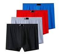 LAMZH Herren Boxer 4 Stück Sexy Herren Slips Unterhose Übergröße (X-L)-(10X-L) Komfortabel Herren Baumwolle Einfarbig Atmungsaktiv Slip Feuchtigkeitstransport Unterhose Boxer-Shorts
