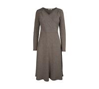 LANA Bio-Damen-Midikleid 'Odessa' in Wickeloptik, langarm, macadamia/schwarz, Gr. 40