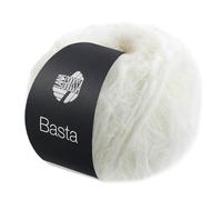 LANA GROSSA Basta| Garn im Fake Fur Look, locker verzwirnt, Franseneffekt& Merinofasern | Handstrickgarn, 50% Schurwolle & 50% Polyamid | 50g Wolle zum Stricken& Häkeln | 100m Garn FB 1