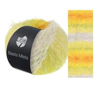 LANA GROSSA Basta Mista | Fake Fur Look, locker verzwirnter Franseneffekt & Merinofasern | Handstrickgarn aus 50% Schurwolle & 50% Polyamid | 50g Wolle zum Stricken & Häkeln | 100m Garn FB 114