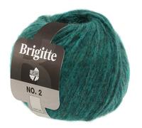 Lana Grossa Handstrickgarn Brigitte No. 2 – Alpaka/Baumwolle/Schurwolle – 50 g, Fb. 28 dunkelgrün