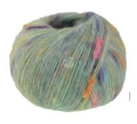 Lana Grossa Handstrickgarn Cassata 11 – Effektgarn 50 g – Zartgrün/Hellorange/Rosa/Hellgrau/Lila