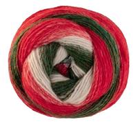 Lana Grossa Christmas Edition 112 - Rot/Dunkelrot/Wald-/Laubgrün/Grünweiß/Ecru breit gestreift