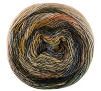 Lana Grossa COLORISSIMO Dochtgarn aus 100% Merinowolle mit effektvollen Farbmustern 300 m, Farbe:215 - Orangebraun/Silber-/Hellgrau/Hellbeige/Blau-/Stahlgrau/...