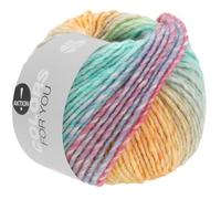 LANA GROSSA Colors for You | Voluminöses Dochtgarn mit Farbverlauf | Handstrickgarn aus 55% Schurwolle & 45% Polyacryl | 50g Wolle zum Stricken & Häkeln | 90m Garn