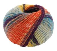 Lana Grossa COLORS FOR YOU 50 g voluminöses Dochtgarn mit Farbverlauf 90 m, Farbe:151 - Blaugrau/Gelb/Schwarzblau/Orange/Weinrot/Burgund/Dunkelblau