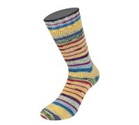 Lana Grossa Cool Wool 4 Socks Print 7218 - Hellgrün/Creme/Orchidee/Blau/Gelb/Petrol/Tonrot/Himmelblau