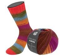 LANA GROSSA Cool Wool 4 Socks Print | Bedrucktes Merino-Sockengarn aus mehrfach verzwirnten Einzelfäden | Handstrickgarne aus 75% Schurwolle | 100g Wolle zum Stricken & Häkeln | 420m Garn FB 7797