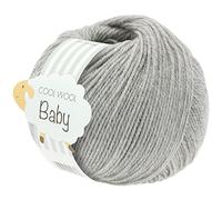 LANA GROSSA Cool Wool Baby | 100% Schurwolle Merino, filzfrei | Handstrickgarn aus 100% Schurwolle (Merino) | 50g Wolle zum Stricken & Häkeln | 220m Garn FB 206