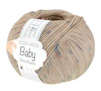 Lana Grossa COOL WOOL BABY 50 g sanfte Babywolle, super fein, atmungsaktiv 220 m, Farbe:371 - Hellbeige/Türkis/Lila