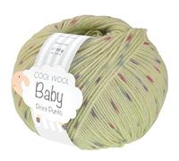 Lana Grossa COOL WOOL BABY 50 g sanfte Babywolle, super fein, atmungsaktiv 220 m, Farbe:372 - Weißgrün/Hellblau/Orchidee/Violett