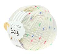 Lana Grossa - Cool Wool Baby Print Punto - Fb. 351 weiß/blau/grün/gelb 50 g