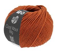 LANA GROSSA Cool Wool Big Melange | Extrafeine Merinowolle waschmaschinenfest und filzfrei | Handstrickgarn aus 100% Schurwolle (Merino) | 50g Wolle zum Stricken & Häkeln | 120m Garn FB 1608