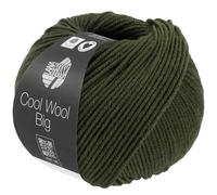 Lana Grossa Garn COOL WOOL Big Mélange – 50 g extrafeine Merinowolle 120 m waschm. Lodengrün meliert