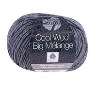LANA GROSSA Cool Wool Big Melange | Extrafeine Merinowolle waschmaschinenfest und filzfrei | Handstrickgarn aus 100% Schurwolle (Merino) | 50g Wolle zum Stricken & Häkeln | 120m Garn FB 617