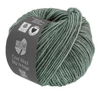 Lana Grossa Strickgarn Cool Wool Big Vintage 7168 grüngrau – 100% Schurwolle, 50 g/120 m