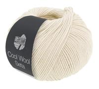 LANA GROSSA Cool Wool Seta | Cool Wool Klassiker mit Seidenanteil | Handstrickgarn aus 80% Schurwolle (Merino extrafein) & 20% Seide | 50g Wolle zum Stricken & Häkeln | 160m Garn FB 1