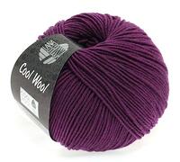 Lana Grossa Strickgarn Cool Wool Merino – extrafeine, waschmaschinenfest & filzfrei – Brombeer