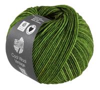 Lana Grossa COOL WOOL VINTAGE 50 g Ton-in-Ton gefärbte Merinowolle in Vintage-Optik 160 m, Farbe:7392 - Grasgrün