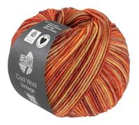Lana Grossa COOL WOOL VINTAGE 50 g Ton-in-Ton gefärbte Merinowolle in Vintage-Optik 160 m, Farbe:7388 - Orangebraun