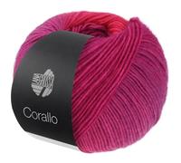 LANA GROSSA Corallo | Edle Baumwoll-Netzgarnstruktur mit Merinofasern und dezentem Farbverlauf | Handstrickgarn aus 70% Baumwolle & 30% Schurwolle | 100g Wolle, Stricken & Häkeln | 105m Garn FB 4