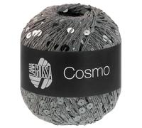 LANA GROSSA Cosmo | Beilaufgarn aus Baumwolle mit großen und kleinen Pailletten | Handstrickgarn aus 100% Baumwolle | 100g Wolle zum Stricken & Häkeln | 260m GarnFB 3