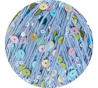 LANA GROSSA Cosmo | Beilaufgarn aus Baumwolle mit großen und kleinen Pailletten | Handstrickgarn aus 100% Baumwolle | 100g Wolle zum Stricken & Häkeln | 260m GarnFB 20