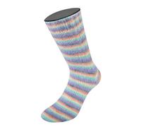 Lana Grossa Cosy Socks Multi Strips 153 - Lavendel/Graublau/Lachs/Creme/Türkis
