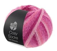LANA GROSSA Cosy Socks Soft Stripes | Flauschiges Sockengarn mit besonderem Druckeffekt | Handstrickgarn aus 70% Schurwolle & 30% Polyamid | 100g Wolle zum Stricken & Häkeln | 400m Garn FB 108