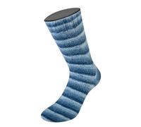 Lana Grossa Cosy Socks Soft Strips 106 - Schwarz-/Grau-/Rauch-/Weißblau
