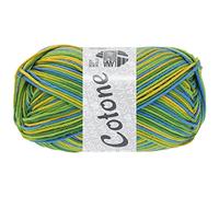 LANA GROSSA Cotone Print | Baumwollbasicgarn | Handstrickgarn aus 100% Baumwolle | 50g Wolle zum Stricken & Häkeln | 125m Garn