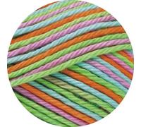 Lana Grossa Cotone print/spray/mouline 338 - Orange/Flieder/Helltürkis/Hellgrün/Hellgrau