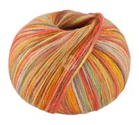 LANA GROSSA Cotonella Multi | Weiches, bedrucktes Kettengarn aus unmercerisierter Pima Baumwolle mit kleinen Glanzlichtern | 75% Baumwolle & 25% Polyacryl | 100g Wolle, Stricken & Häkeln | 270m Garn