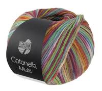 LANA GROSSA Cotonella Multi | Weiches, bedrucktes Kettengarn aus unmercerisierter Pima Baumwolle mit kleinen Glanzlichtern | 75% Baumwolle & 25% Polyacryl | 100g Wolle, Stricken | 270m Garn FB 112