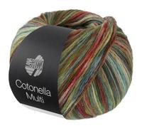 LANA GROSSA Cotonella Multi | Weiches, bedrucktes Kettengarn aus unmercerisierter Pima Baumwolle mit kleinen Glanzlichtern | 75% Baumwolle & 25% Polyacryl | 100g Wolle, Stricken | 270m Garn FB 110