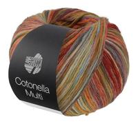 LANA GROSSA Cotonella Multi | Weiches, bedrucktes Kettengarn aus unmercerisierter Pima Baumwolle mit kleinen Glanzlichtern | 75% Baumwolle & 25% Polyacryl | 100g Wolle, Stricken | 270m Garn FB 109