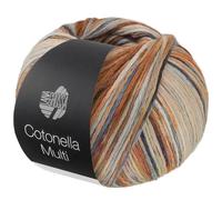 LANA GROSSA Cotonella Multi | Weiches, bedrucktes Kettengarn aus unmercerisierter Pima Baumwolle mit kleinen Glanzlichtern | 75% Baumwolle & 25% Polyacryl | 100g Wolle, Stricken | 270m Garn FB 114